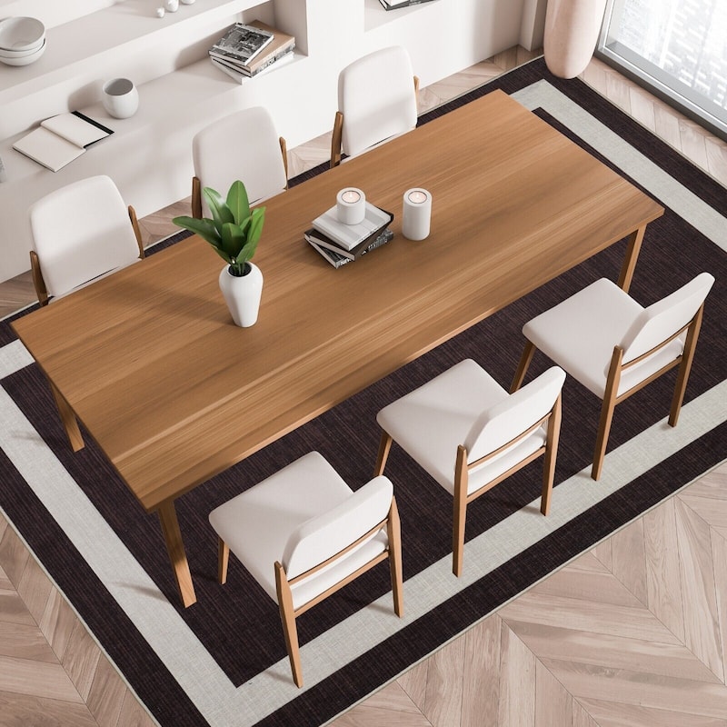 Machine Washable Area Rug With Non Slip Backing - Everest Geometric Modern Border Design
