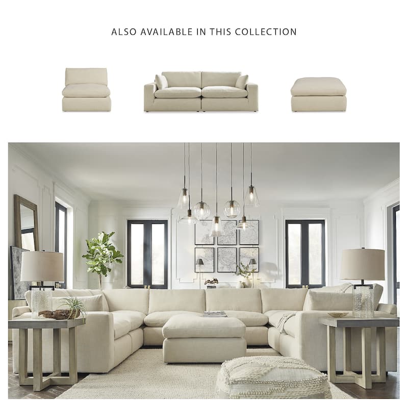 Signature Design by Ashley Elyza Beige 2-Piece Sectional Loveseat - 102" W x 42" D x 36" H