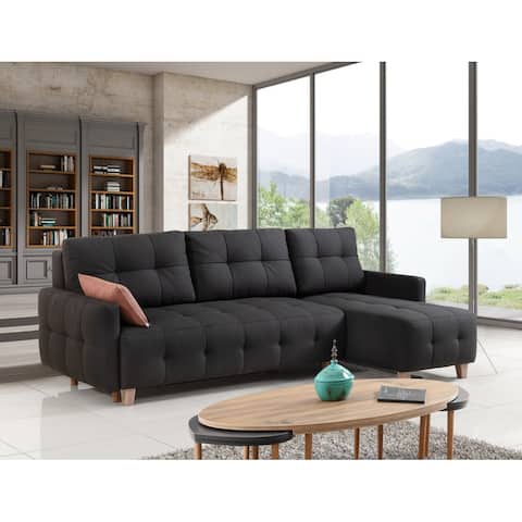 Cas Cushion Back Fold-out Sleeper Sectional for Living Room