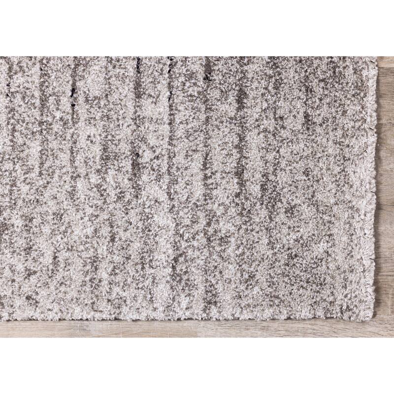 Soft Collection - Grey/Cream Distressed Ripple Rug