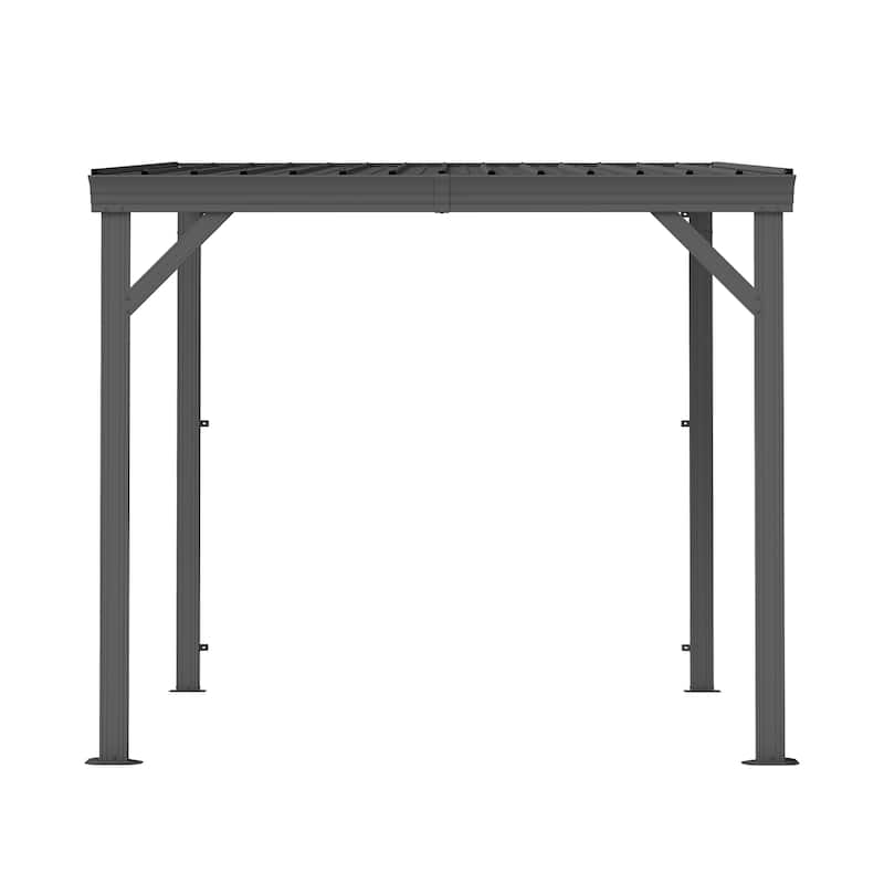 GDFStudio - Everett Lean-To Gazebo with Galvanized Steel Roof and Upgraded Drainage System
