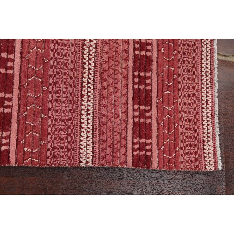 Geometric Oriental Gabbeh Kashkoli Area Rug Wool Hand-knotted Carpet - 3'2" x 4'9"