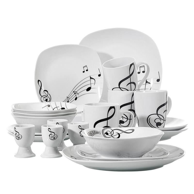 VEWEET 20-Piece White Porcelain Dinnerware Set (Service for 4)