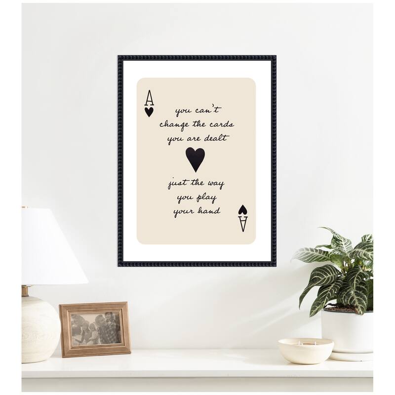 Kate and Laurel Ace of Heart Cards Positive Quote expansion by The Creative Bunch Studio Framed Canvas Wall Art Print
