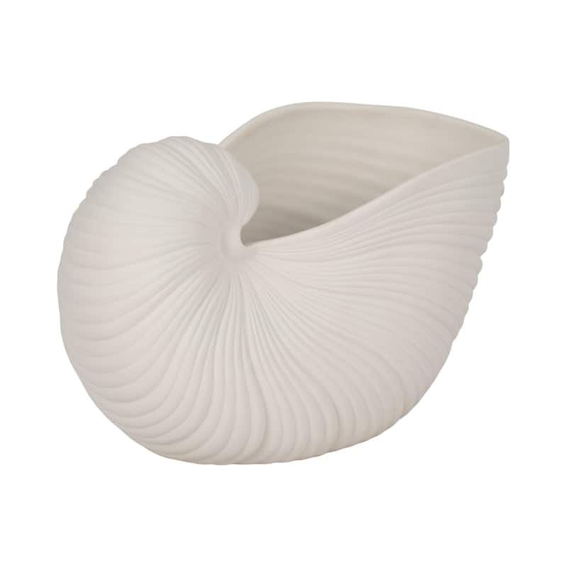 Sagebrook Home Stoneware White Coastal Novelty Shell Planter