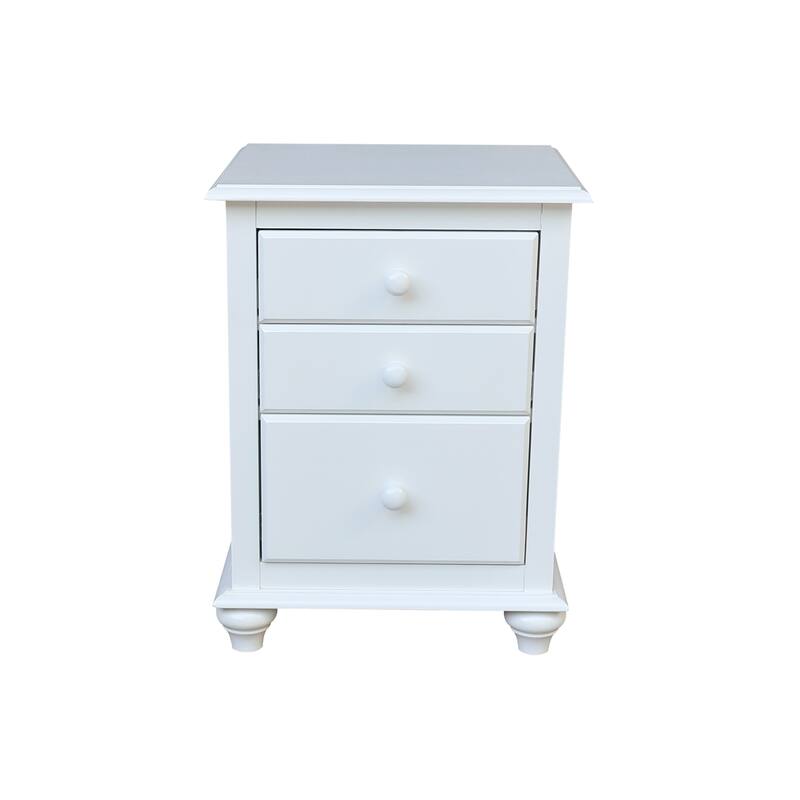 International Concepts Solid Wood 3-Drawer Nightstand