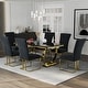 preview thumbnail 101 of 193, 65 inch Faux Marble Dining Table Set with Boucle Dining Chairs