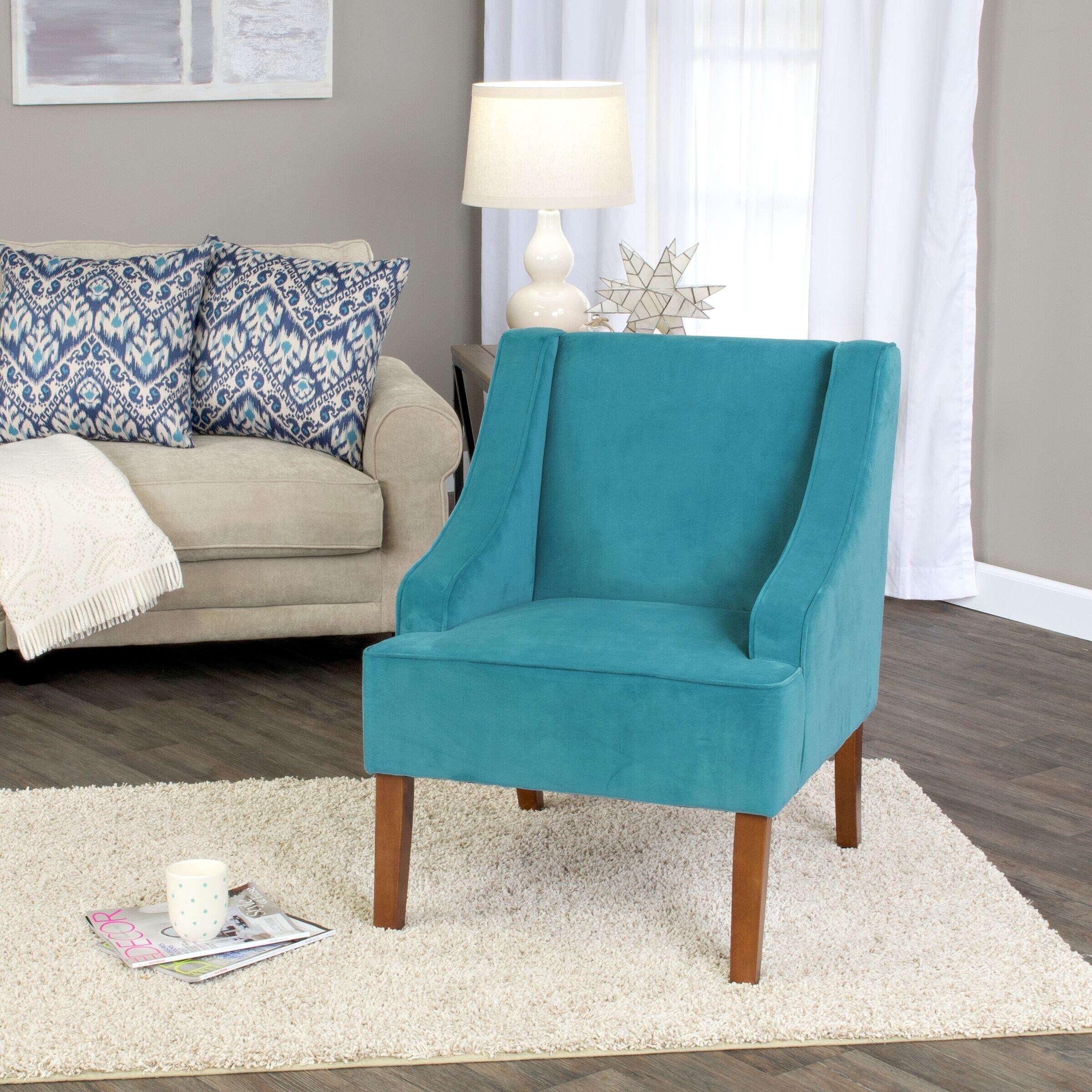 Homepop swoop arm velvet accent chair 2025