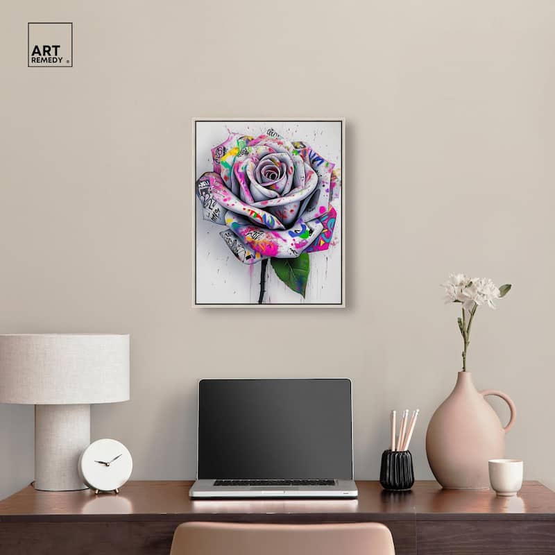 Graffiti Rose Canvas by Art Remedy