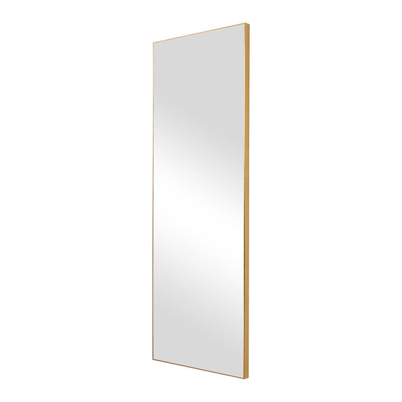 Rectangular Shape Thin Polystyrene Frame Long Mirror, Gold