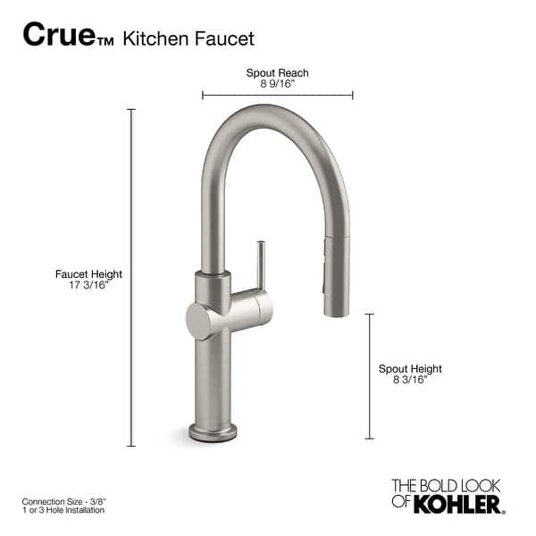 Kohler Crue 1.5 GPM Single Hole Pull Down Kitchen Faucet Includes