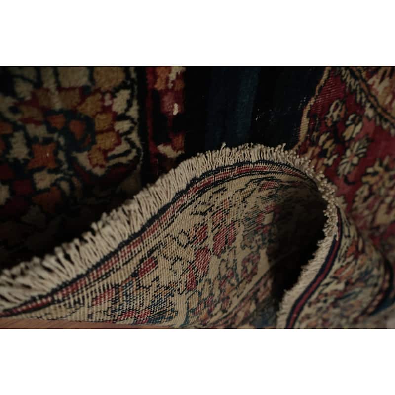 Hand Knotted Oriental 100% Wool Carpet Traditional Floral Red Kerman (Ravar) Area Rug - 5' 10'' X 3' 3''