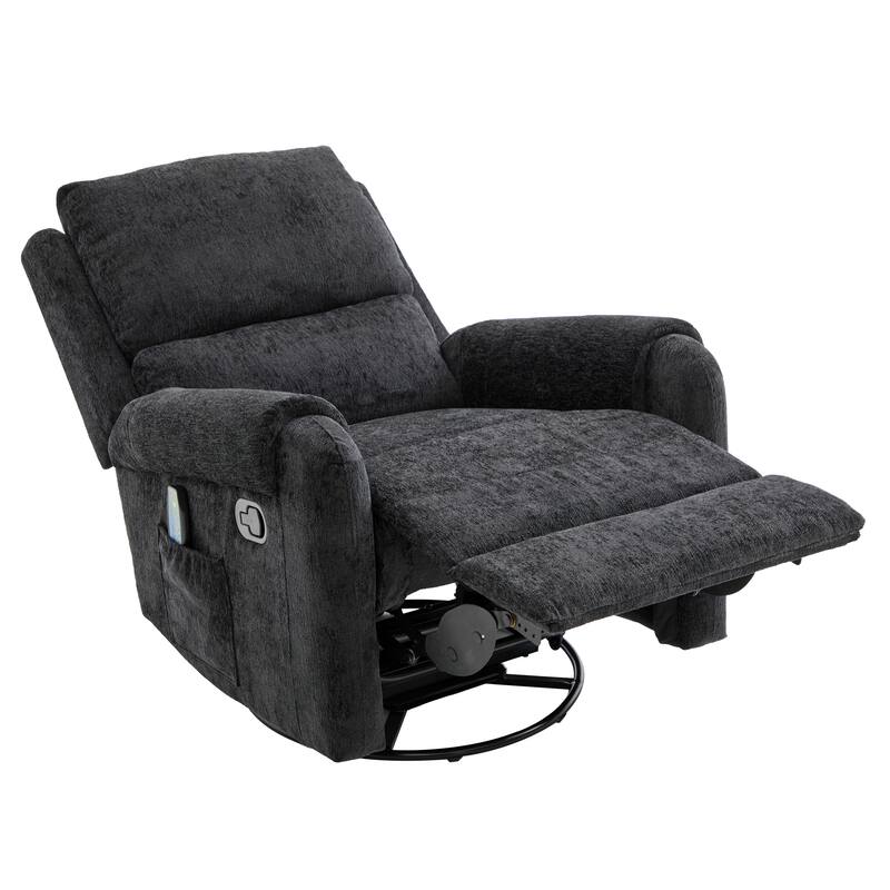 Manual Recliner Massage Recliner Chair Nursery Recliner Chair Swivel Rocker Recliner Sofa with a Side Storage Pocket