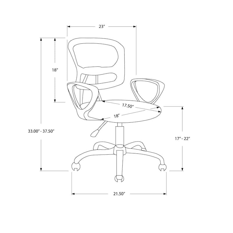 Adjustable Office Chair, Ergonomic Desk Chair, Swivel Computer Chair with Armrests, Modern Work Chair