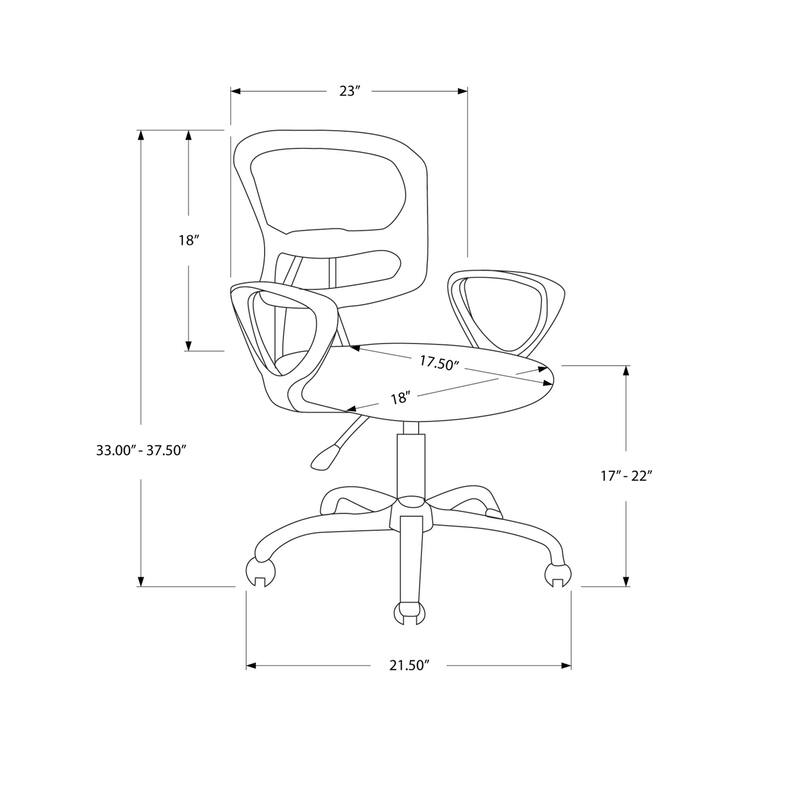 Ergonomic Mesh Office Chair - Adjustable Swivel Task Chair with Armrests - Modern Desk Chair for Home & Office - Grey