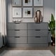 preview thumbnail 11 of 26, Kappesberg New Fresno 3-Piece Bedroom Set, One 6-Drawer Dresser and Two 2-Drawer Nightstands