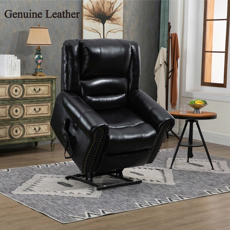 Genuine leather power lift chair online