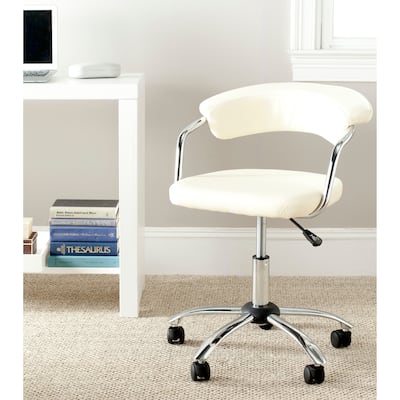 Silver Candis Orchid Cream Desk Chair - 20.7" x 20.9" x 27" - 21Wx21Dx27H