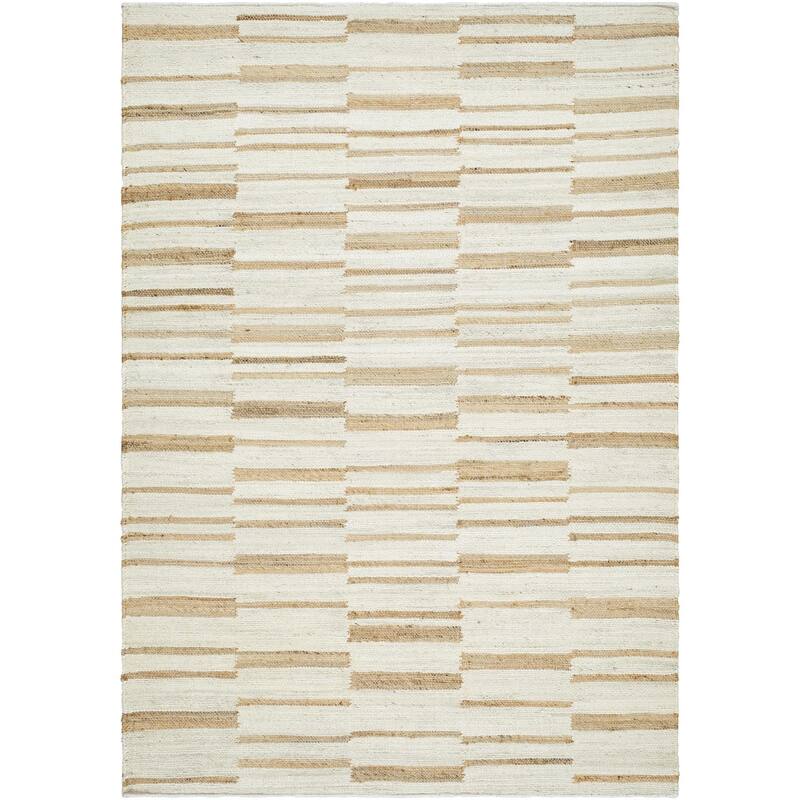 Tahj Transitional Stripe Jute Area Rug