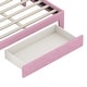 preview thumbnail 9 of 23, Full Size Velvet Platform Bed with Colorful Rainbow Headboard and 2 Storage Drawers, Upholstered Princess-Style Frame