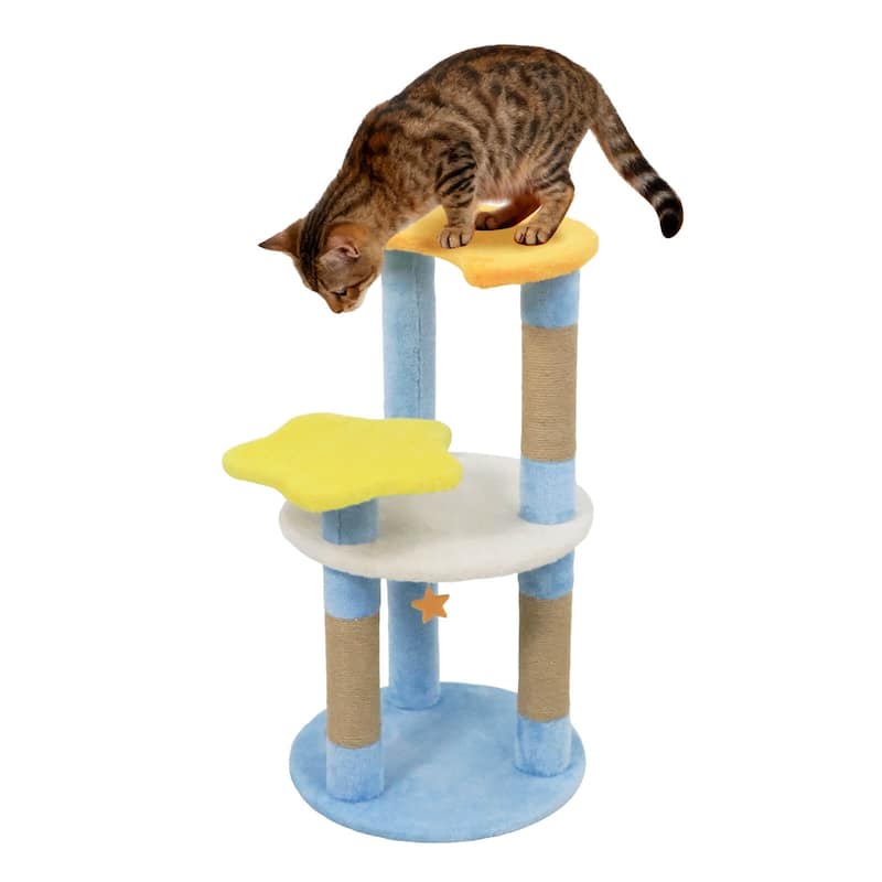 Costway 29” Cute Modern Cat Tree with Star & Moon Shaped Platforms, - See Details