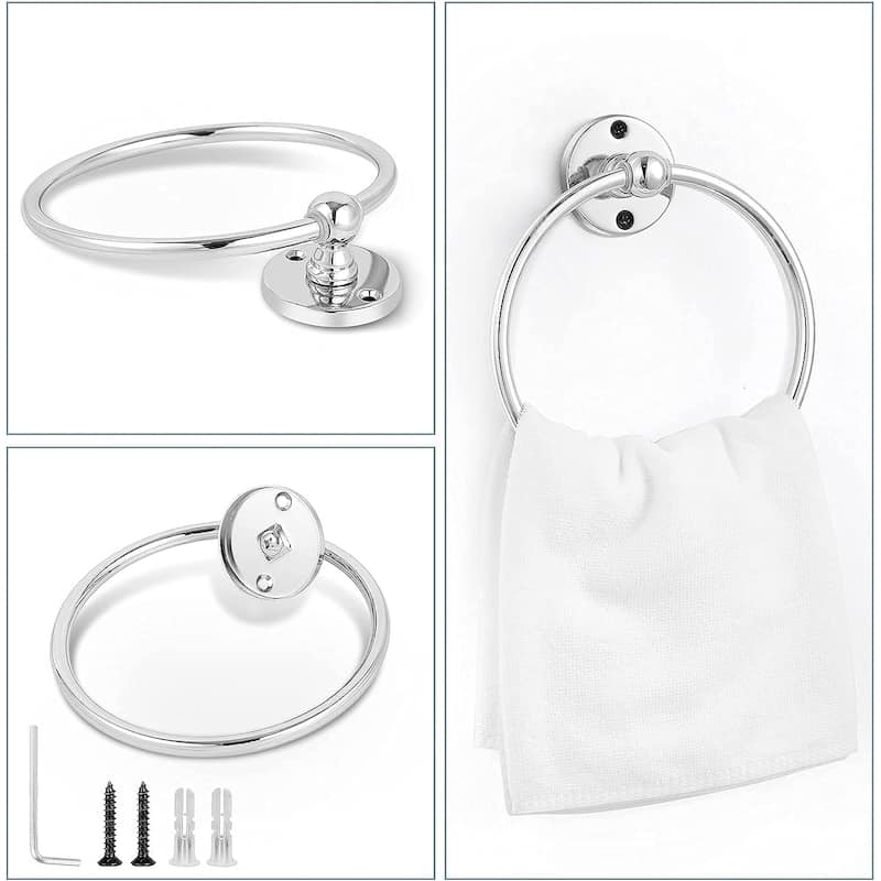 4 PCS Bathroom Accessories Towel Ring Hand Towel Holder - 4 PCS
