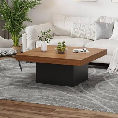 35 inch Coffee Table with Led Lights for Home Office, Apartment - N/A