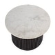 preview thumbnail 3 of 3, Georgia 22 in. W Round Wood and Marble Ribbed Side Table