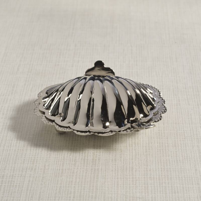 Cap Ferrat Fan Shell Lidded Bowl w/ Spoon