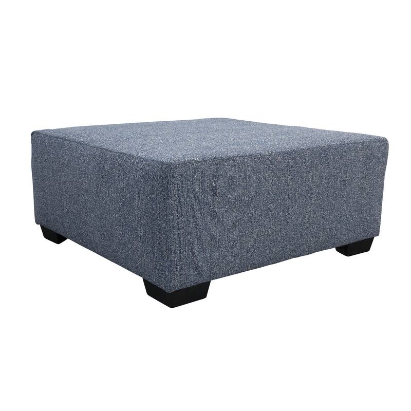 American Furniture Classics Model Casual Comfort Series Blue Square Upholstered Ottoman