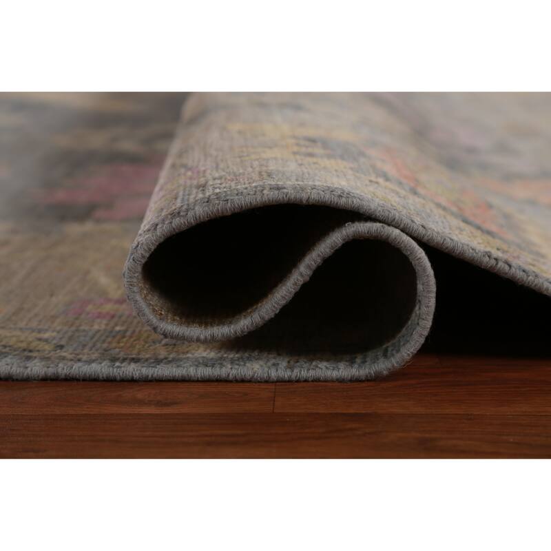Hand Knotted Oriental 100% Wool Carpet Transitional All-Over Greys & Charcoal Oushak Area Rug - 11' 10'' X 8' 9''