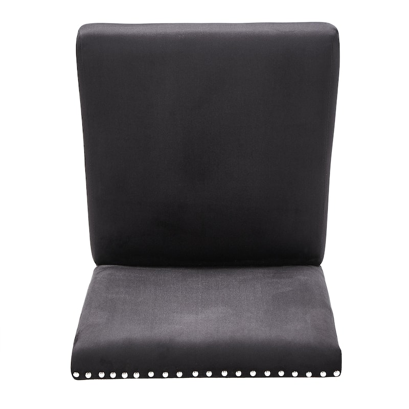 Balmforth Nailhead Velvet Upholstered Counter Height Chairs (Set of 2) by iNSPIRE Q Classic