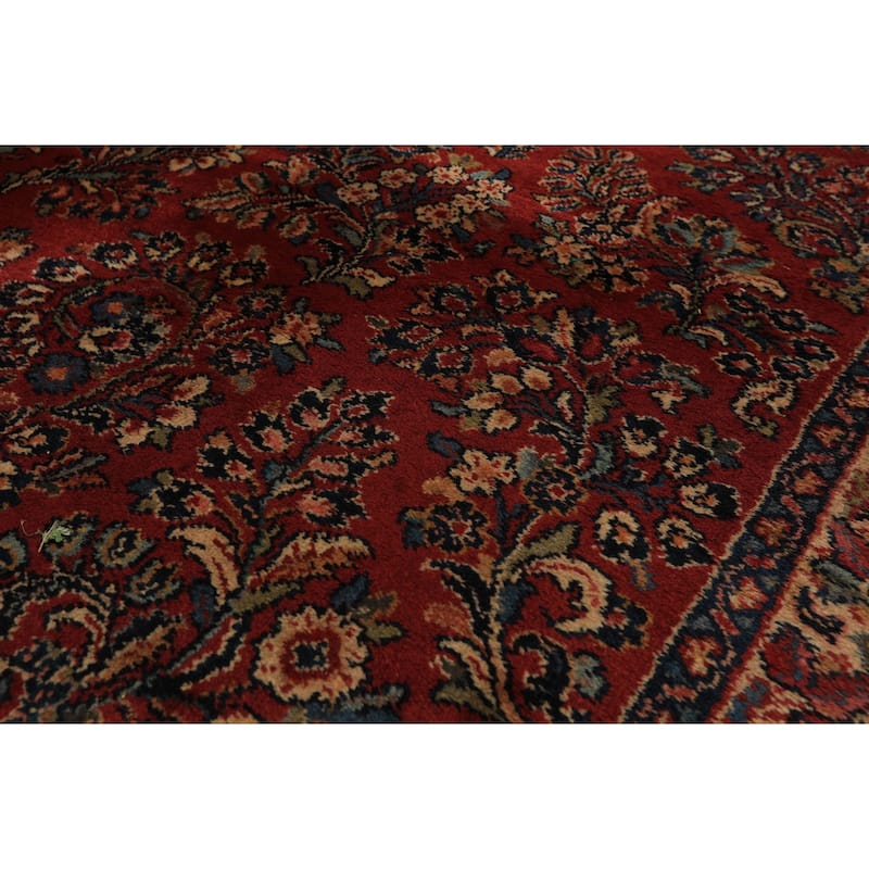 8'8''x12 Machine Made New Zealand Wool Burgundy Sarouk Traditional Karastan Rug - 8' 8'' x 12'