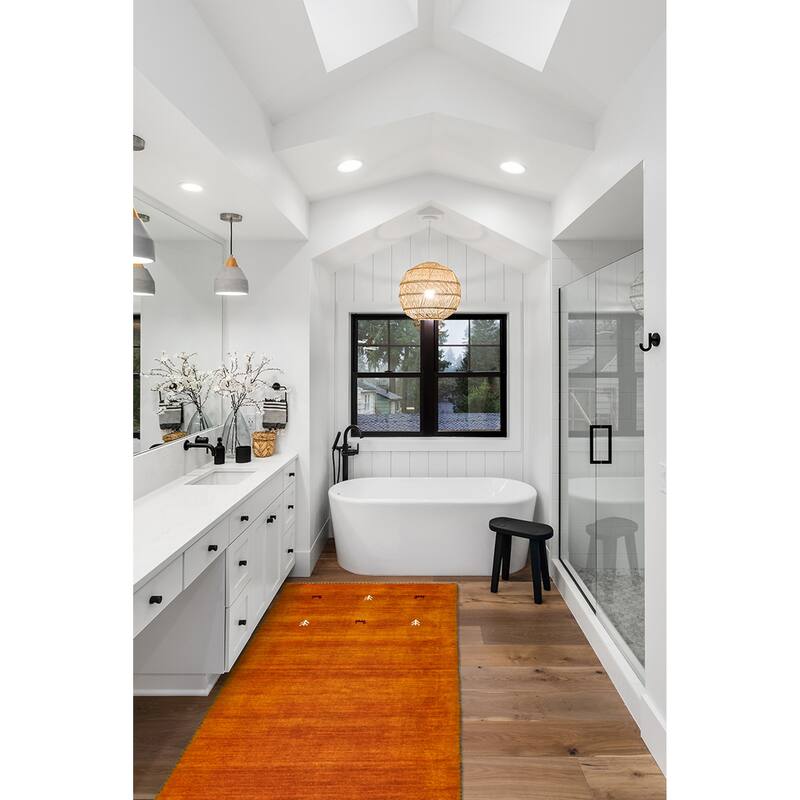 Kashkuli Gabbeh Burnt Orange Rug 2'7" x 6'7" - 2'7 x 6'7