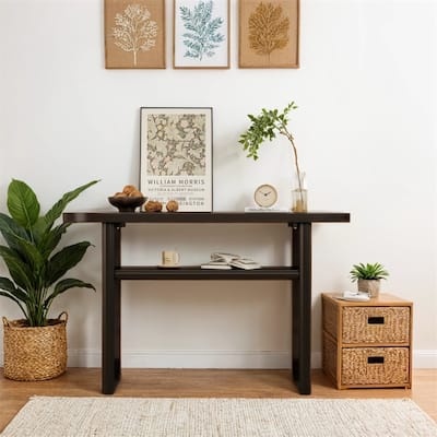 Elegant Minimalist Console Table w/Rounded Edges & Sturdy Shelf Design