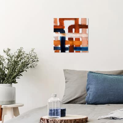 Wynwood Studio Canvas Abstract Burnt and Rusted Orange and Modern & Contemporary Wall Art Canvas Print