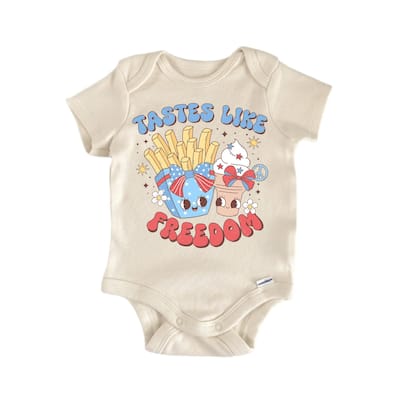 Tastes Like Freedom July 4th - Baby Boy Girl Clothes Bodysuit Funny Cute Newborn