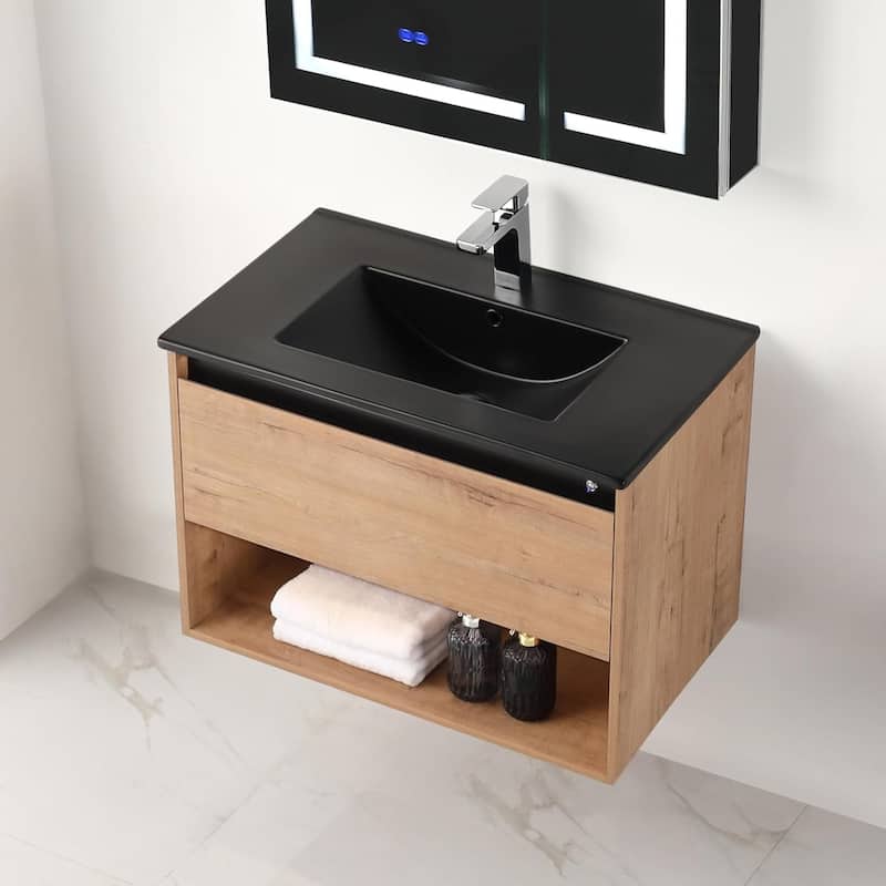 Blossom Bergen Wall Mounted Floating Bathroom Vanity with Sink