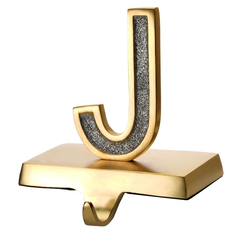 National Tree Company 5 in. Silver Sparkle JOY Stocking Holders, 3-Pieces - 5 in