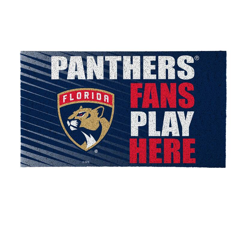 28 in. x 16 in. Florida Panthers "Fans Play Here" PVC Door Mat