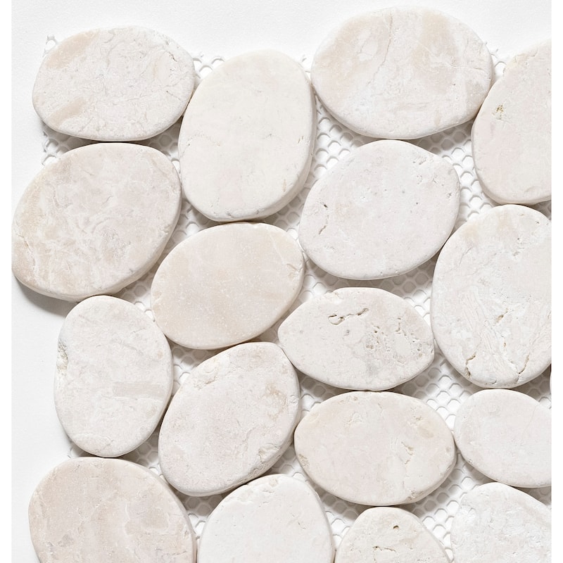 Coin Marble 11 in. x 11 in. Marble Mesh-Mounted Mosaic Wall and Floor Tile