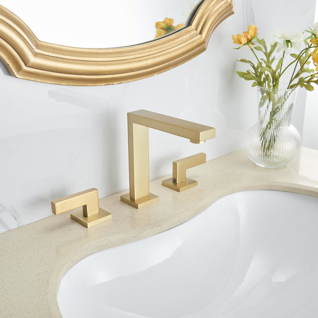 Brushed Golden Sink Faucet with Supply Hose - 6.37-in height