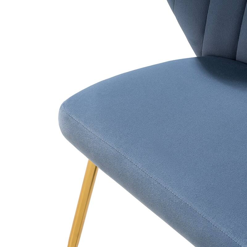 Aruna 20" Modern Velvet Tufted Back Accent Chair with Metal Legs by HULALA HOME