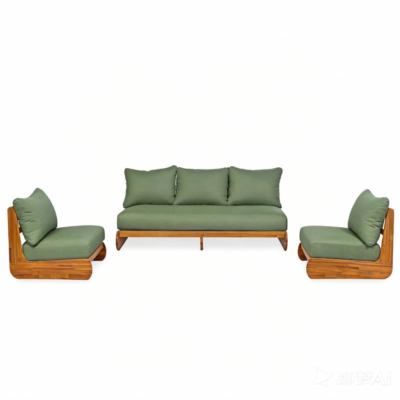 Christopher Knight Home - Solstice 3-Piece Acacia Wood Outdoor Sofa Chat Set