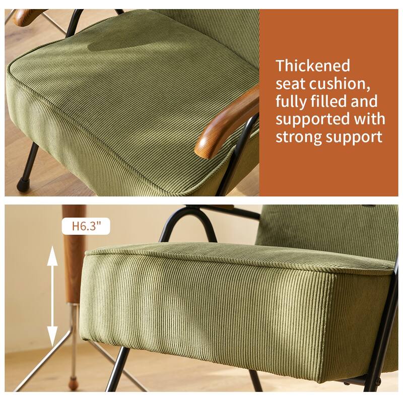 Modern Accent Chair High Back Armchair, Living Room Chairs with Metal Legs