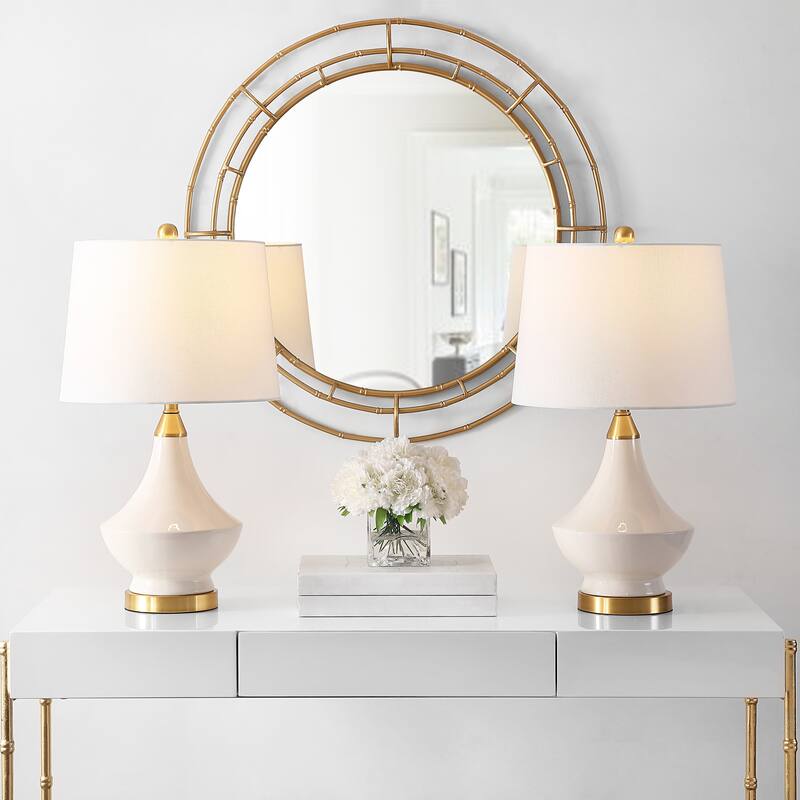 SAFAVIEH Lighting Makvala 25-inch Glass LED Table Lamp (Set of 2) - 14" W x 14" L x 24.5" H - 14Wx14Dx25H