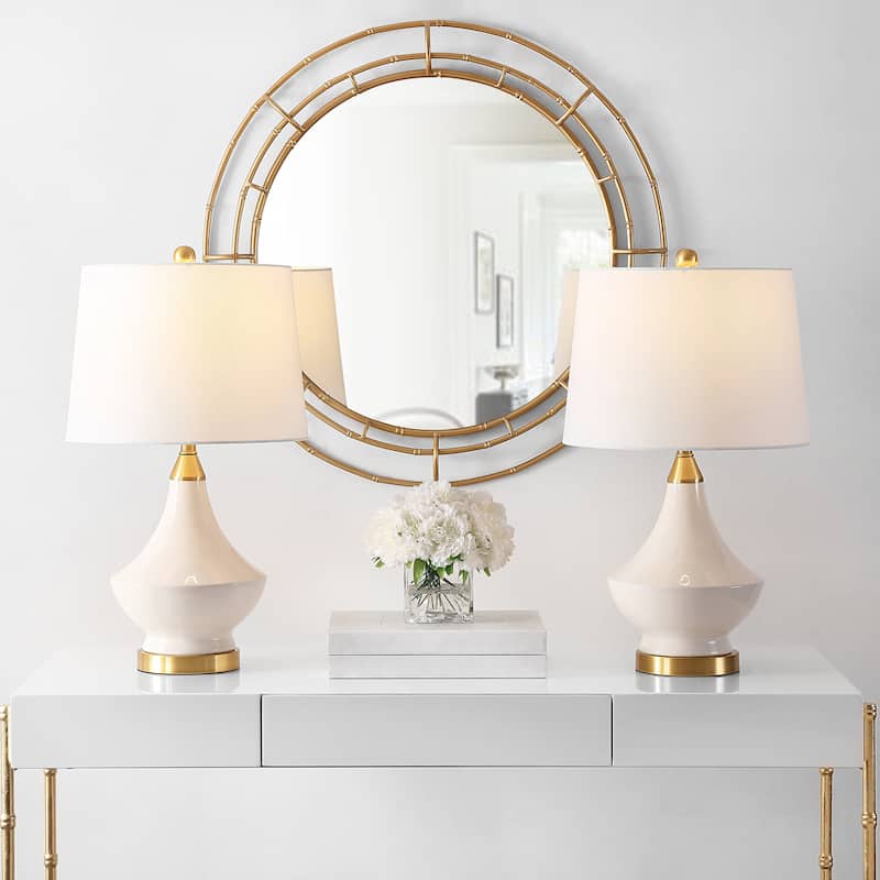 SAFAVIEH Lighting Marlowe 25-inch Glass LED Table Lamp (Set of 2) - 14" W x 14" L x 24.5" H