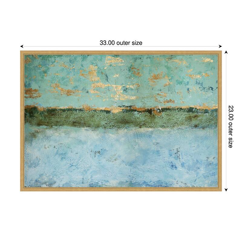 Yellow Horizon by Renate Holzner Framed Canvas Wall Art Print - 33 x 23 in