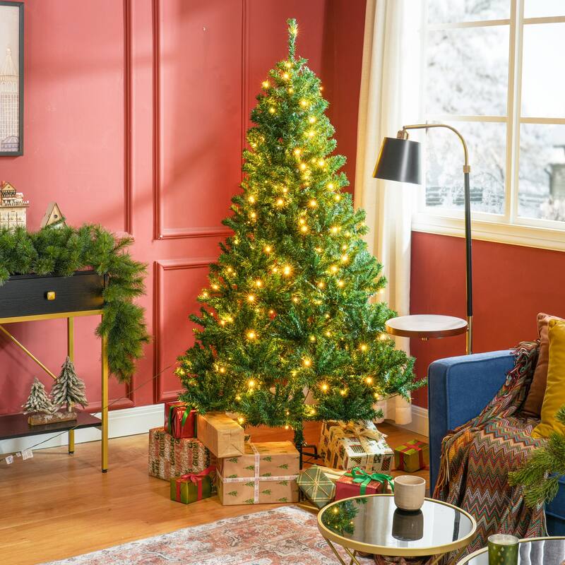 6ft Artificial Douglas Fir Tree with 250 LED Lights, 1000 Branch Tips - Green