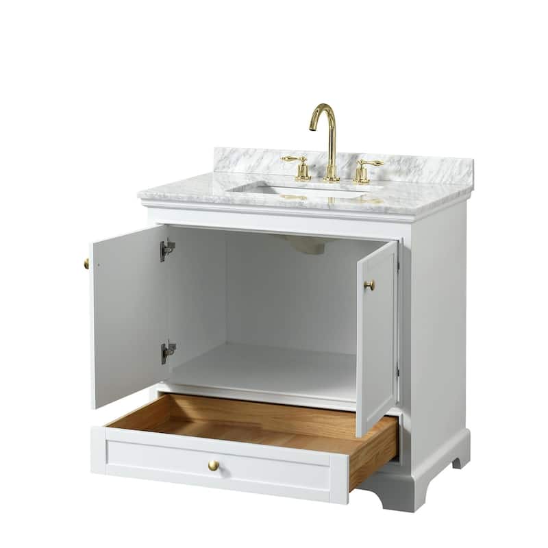 Wyndham Collection Deborah 36" Free Standing Single Vanity Set with